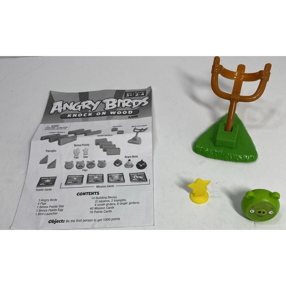Angry Birds Knock on Wood Game(2010) Replacement Parts-Pig, Star, Launcher, Manu